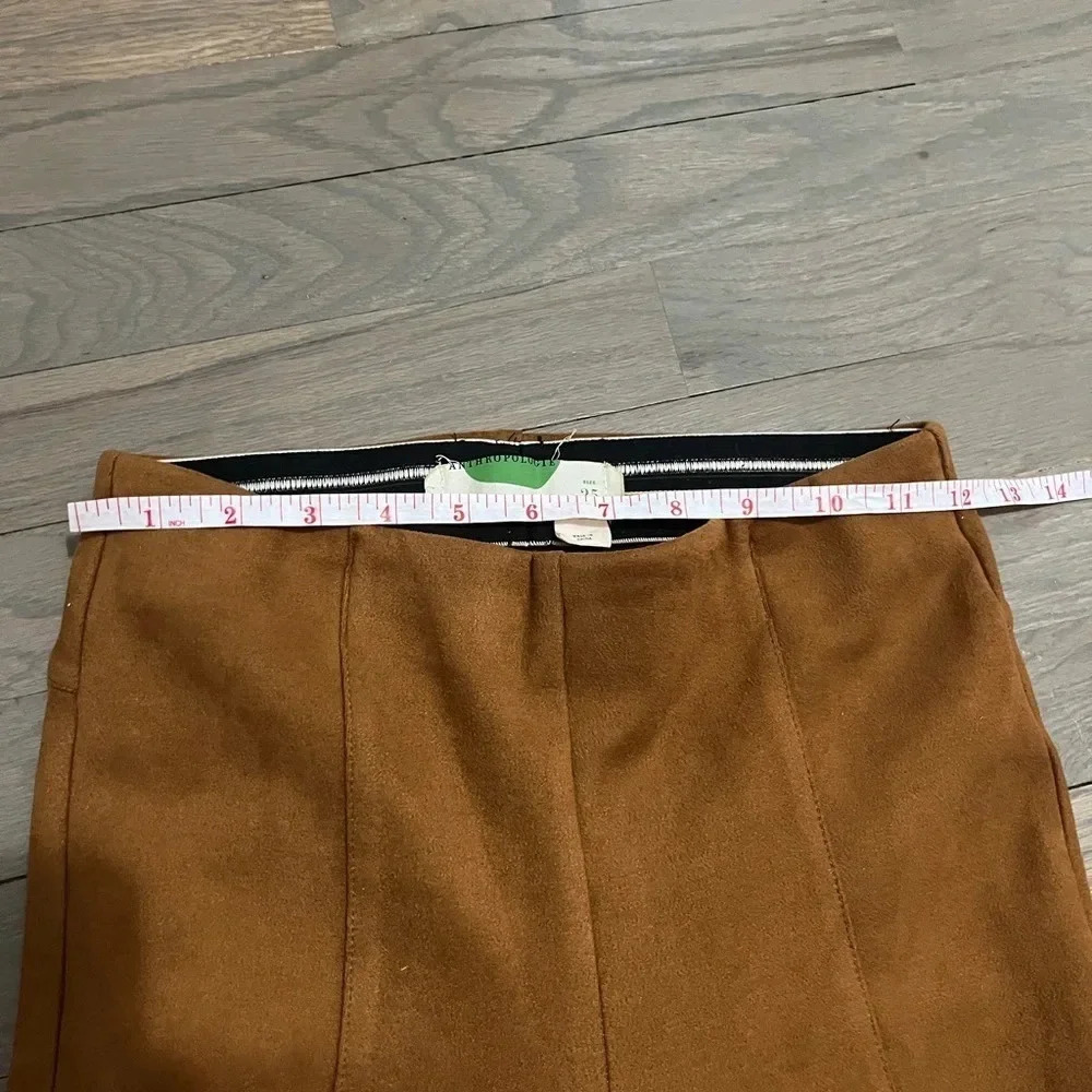 Anthropologie faux suede legging pants in cedar. Sz 25 - Picture 7 of 9